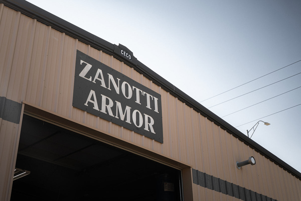 The Zanotti Armor sign at the Waterloo, Iowa facility