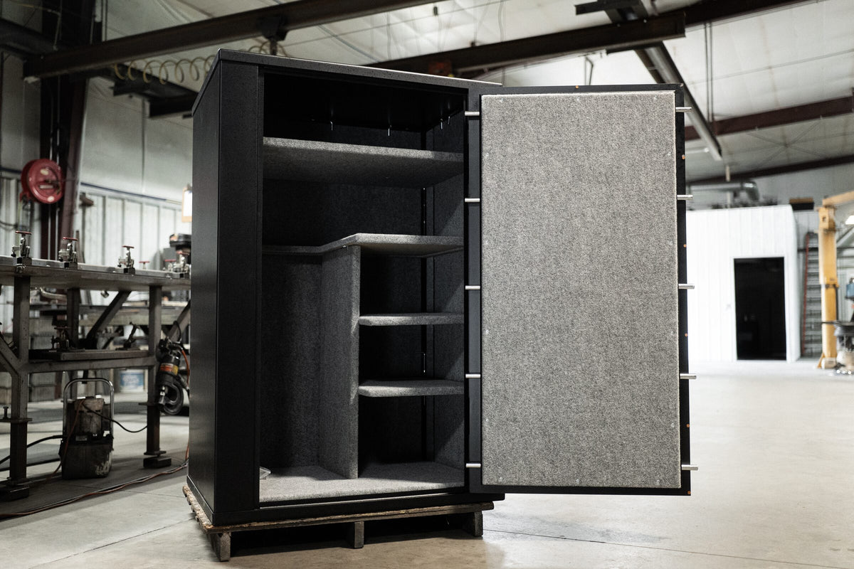 Interior shelving and accessories inside a safe