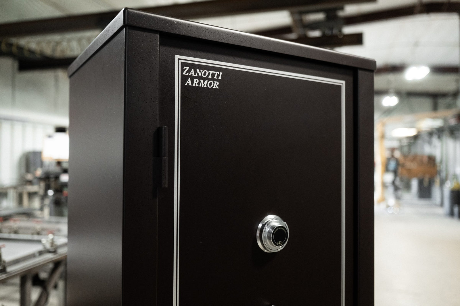 Brown safe, three quarters