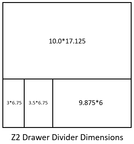 Z2 drop drawer dimensions