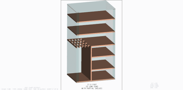 Z3 6ft safe interior, 20 long guns with partial shelves